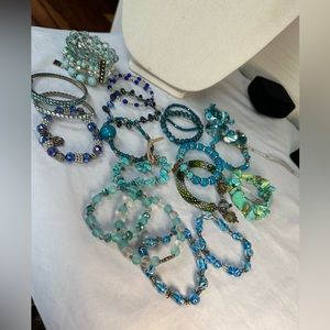 Blue tone bracelet bundle group